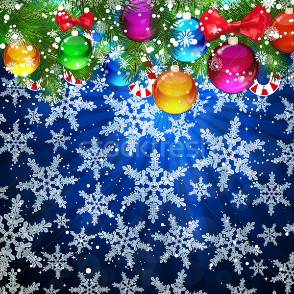 Stock photo: Abstract Christmas background with falling snowflakes.