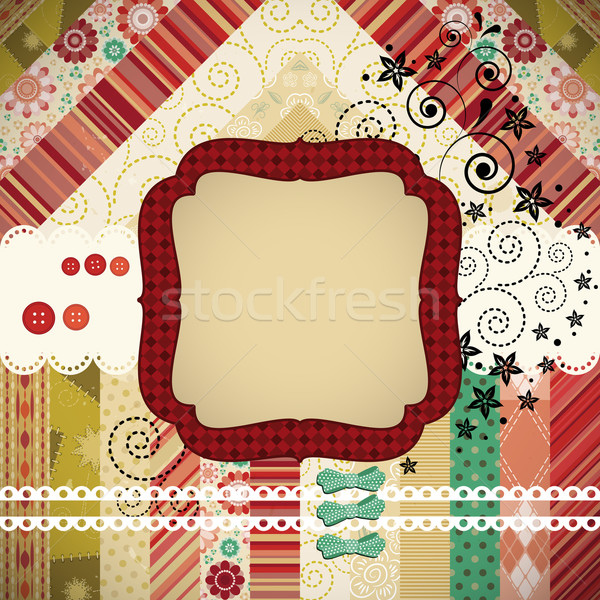 Scrap background made in the classic patchwork technique with fl Stock photo © OlgaYakovenko