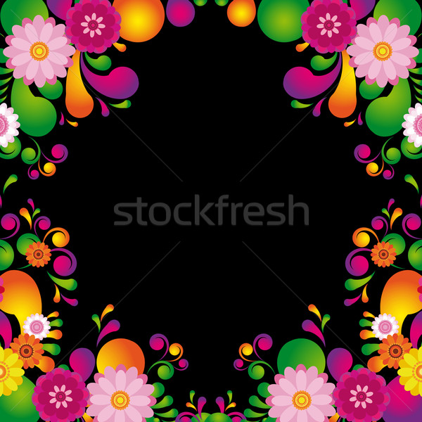 Flower frame for the poster of Hawaiian night party. Stock photo © OlgaYakovenko