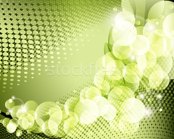 Abstract onda arte spazio verde stampa Foto d'archivio © OlgaYakovenko