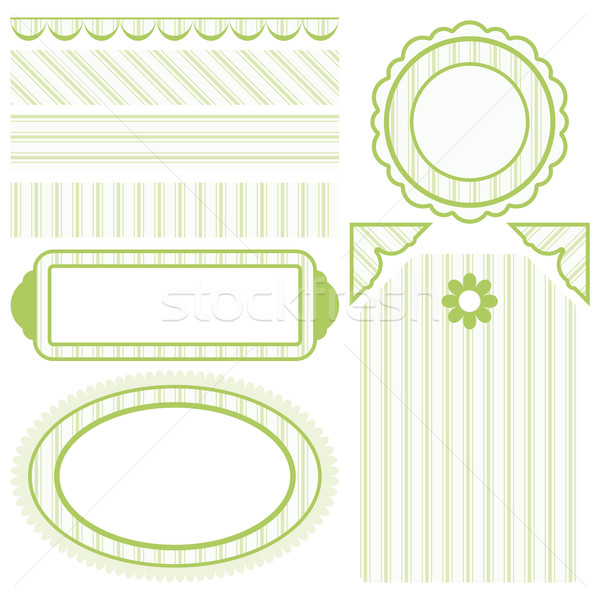 Stock photo: Image of Set of elements for design. Motive of green band.