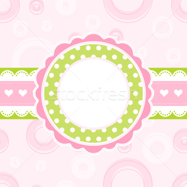 Baby girl arrival announcement card, vector  Stock photo © OlgaYakovenko