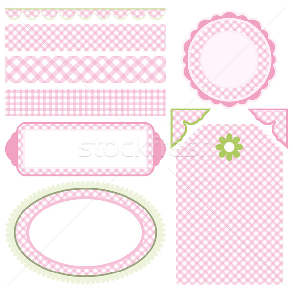 Image of Set of elements for design. Motive of pink cell. Stock photo © OlgaYakovenko