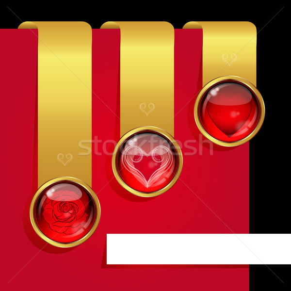 Set of ribbons with elements of love symbolism.  Stock photo © OlgaYakovenko