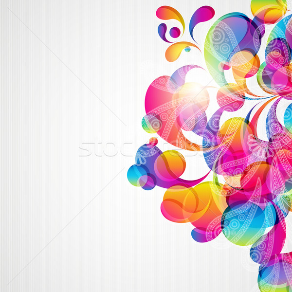 Abstract background with bright circles and teardrop-shaped arch Stock photo © OlgaYakovenko