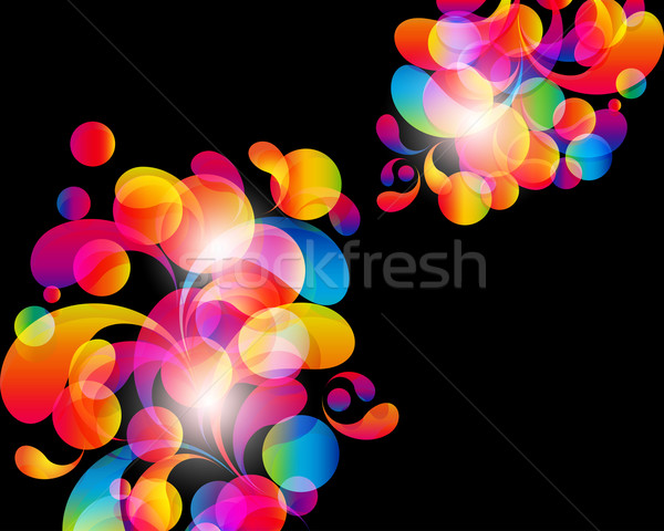 Carte résumé lumineuses couleur gouttes propre [[stock_photo]] © OlgaYakovenko