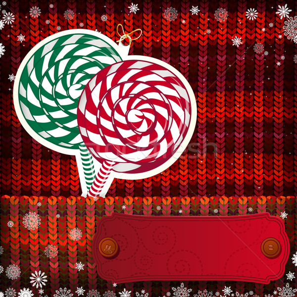 Christmas decorations on handmade knitted background. Stock photo © OlgaYakovenko