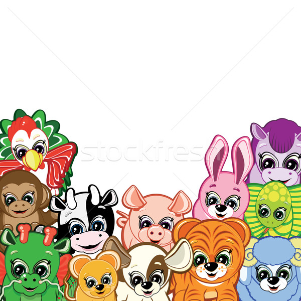 Little Animals - symbols of the Chinese horoscope Stock photo © OlgaYakovenko