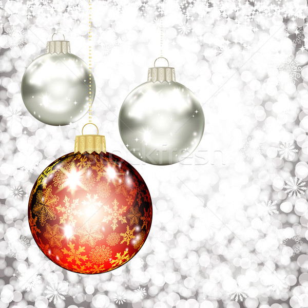 Background with Christmas balls. vector illustration Stock photo © OlgaYakovenko
