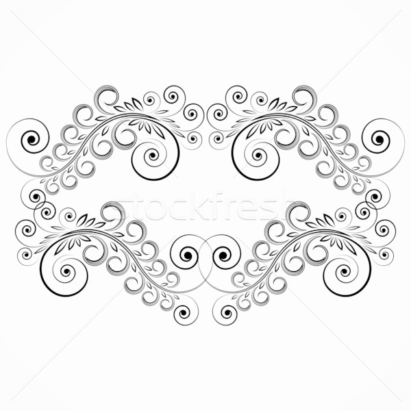 floral curls. vintage frame. Stock photo © OlgaYakovenko