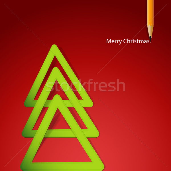 Christmas tree formed from triangular labels paper. Vector Illus Stock photo © OlgaYakovenko