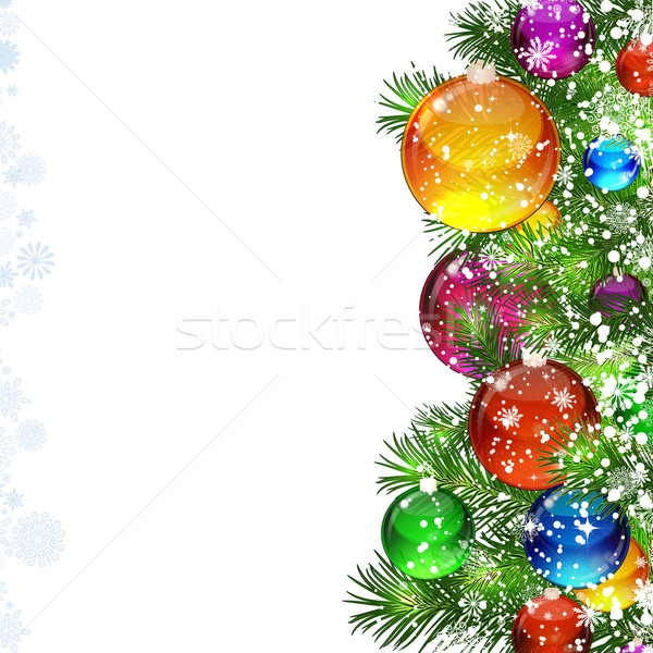 Karácsony karácsonyfa díszített üveg léggömbök művészet Stock fotó © OlgaYakovenko