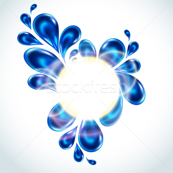 Water splash in round shape curl frame.  Stock photo © OlgaYakovenko