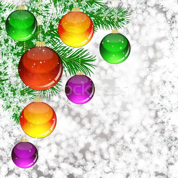 Background with Christmas balls. vector illustration Stock photo © OlgaYakovenko
