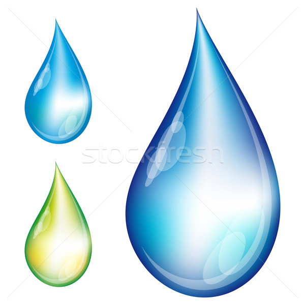 Ingesteld waterdruppels illustratie regen schone vers Stockfoto © OlgaYakovenko