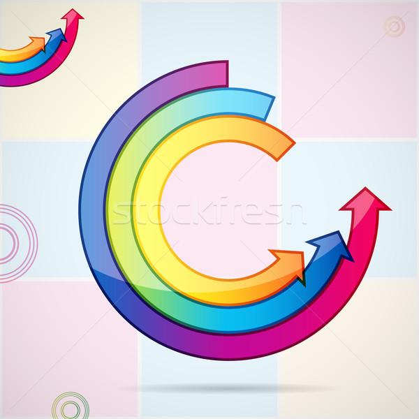 Abstract background with open ring of arrows. Easily editable ve Stock photo © OlgaYakovenko