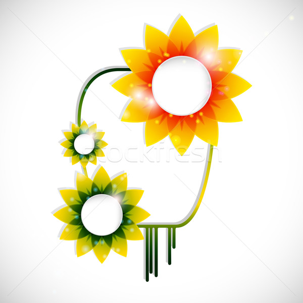 Vector floral banner with forms of empty frames for your www des Stock photo © OlgaYakovenko