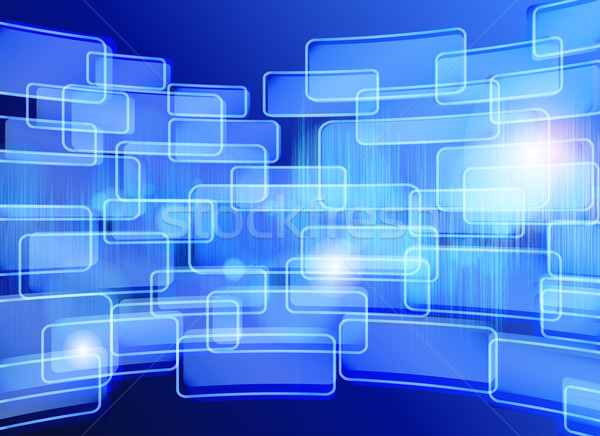 Abstract Blauw techno computer ontwerp Stockfoto © OlgaYakovenko