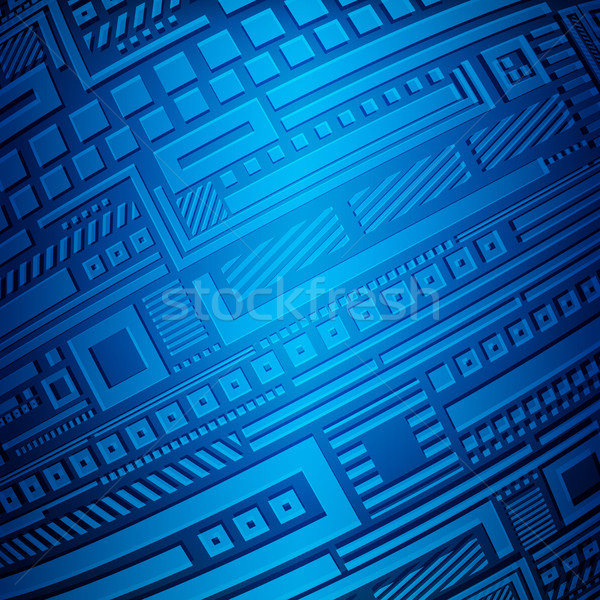 Abstract geometrisch patroon Blauw muur licht technologie Stockfoto © OlgaYakovenko