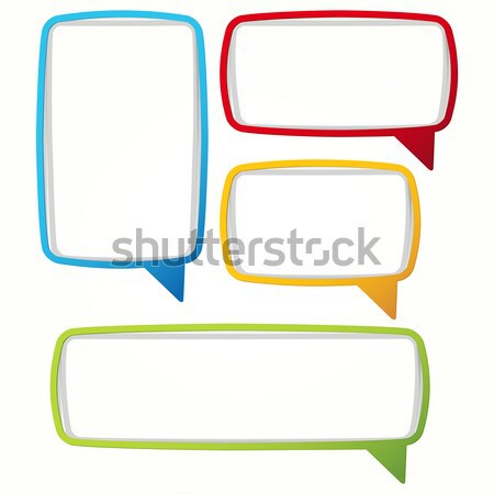 Colorful speech bubble frames. Labels in the form of an empty fr Stock photo © OlgaYakovenko