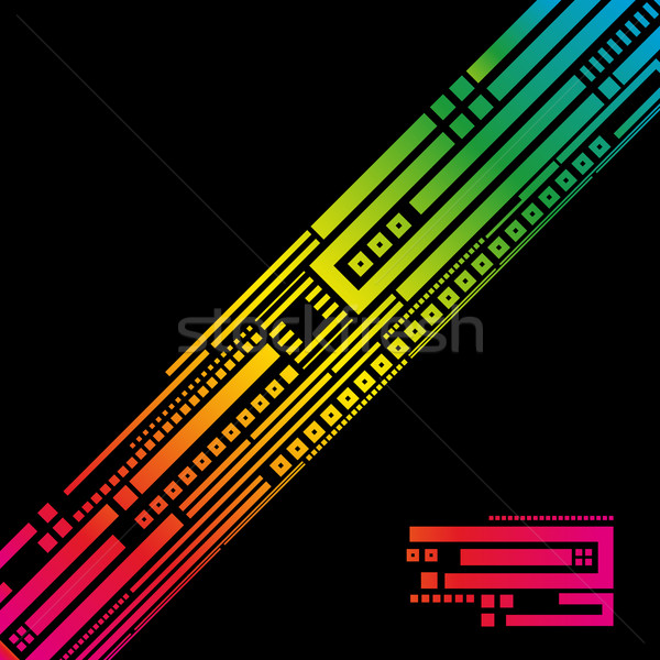 Abstract geometrisch patroon zwarte muur licht ontwerp Stockfoto © OlgaYakovenko
