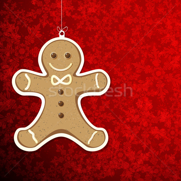 Christmas background with gingerbread man. Stock photo © OlgaYakovenko