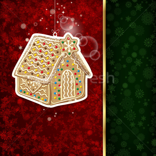 Background with Christmas decoration and snowflakes, illustratio Stock photo © OlgaYakovenko