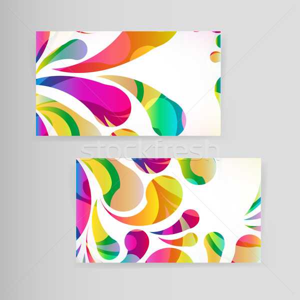 Sample business card with bright teardrop-shaped arches. Stock photo © OlgaYakovenko