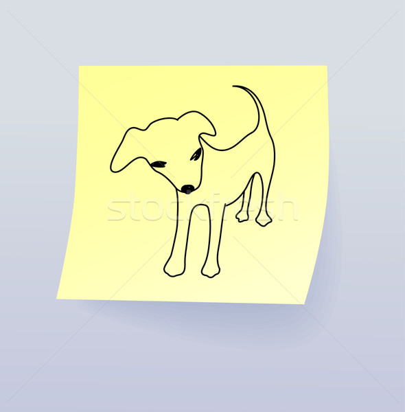 Hund Zeichnung Haftnotiz Vektor eps8 Illustration Stock foto © oliopi