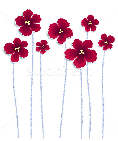 Roten Blumen Blumen zerrissenes Papier Vektor eps8 Illustration Stock foto © oliopi