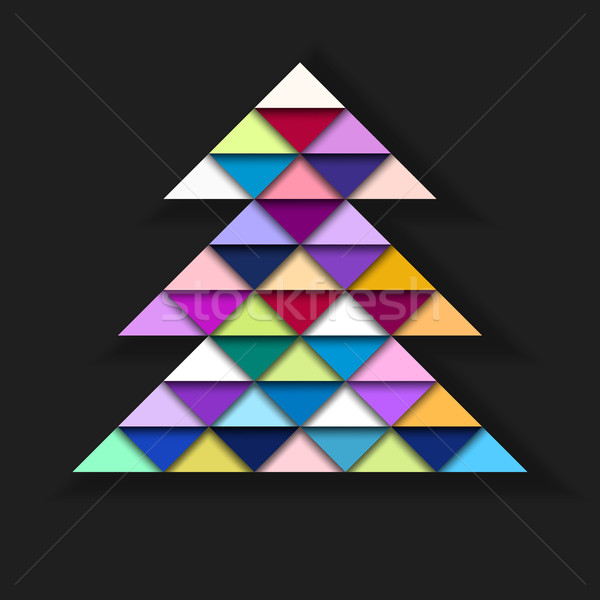 Farbenreich geometrischen Weihnachtsbaum Vektor eps10 Illustration Stock foto © oliopi