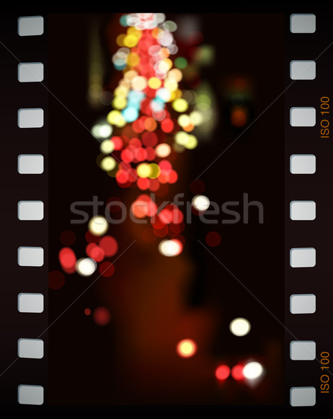 City lights abstrakten Film Rahmen Auto Straße Stock foto © oliopi