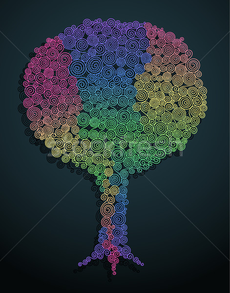 Сток-фото: радуга · дерево · декоративный · шаблон · лес · искусства
