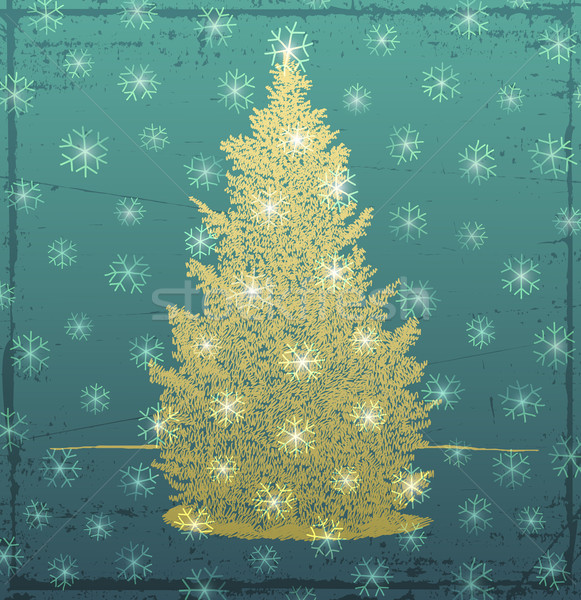Weihnachtsbaum Grunge Doodle Vektor eps10 Illustration Stock foto © oliopi