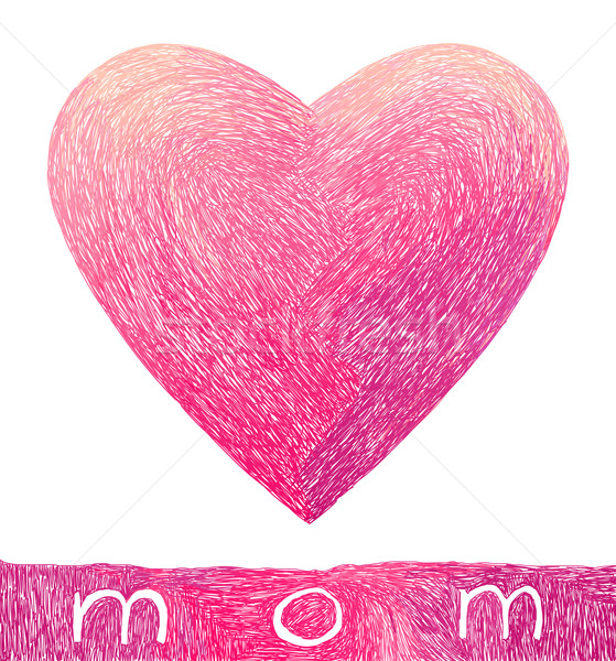 Mütter Tag Illustration Doodle Herz Vektor Stock foto © oliopi