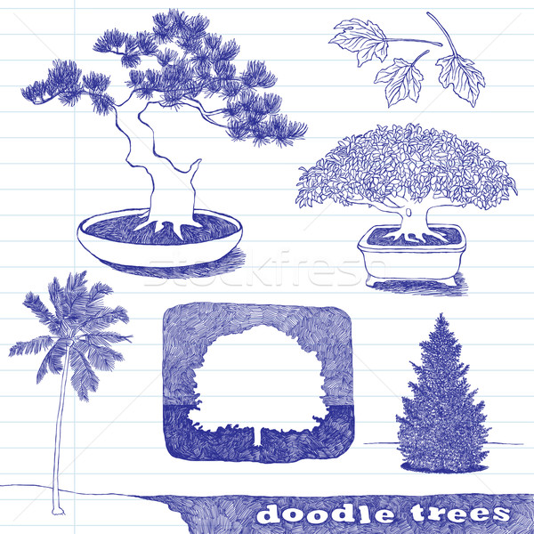 Doodle Bäume Set Vektor eps8 Illustration Stock foto © oliopi