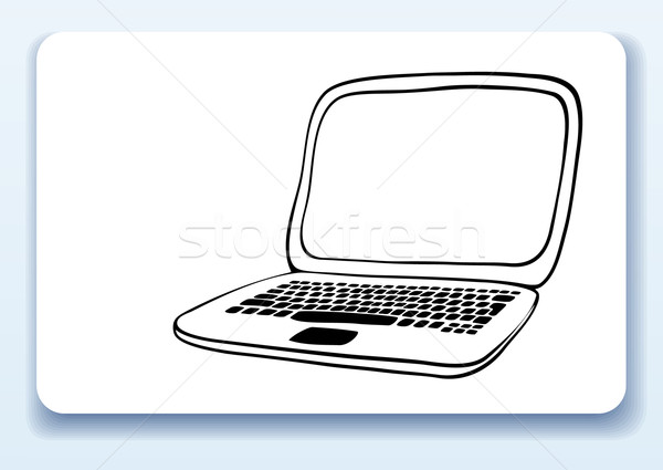 Laptop Wizytowke Rysunek Ekranu Czarny Kierownik