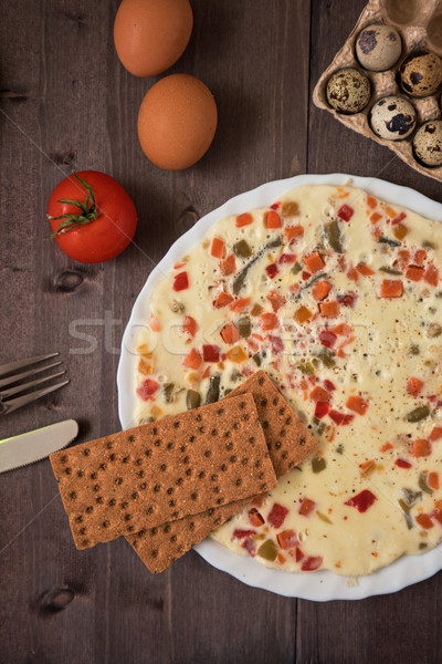 baked omelette Stock photo © olira