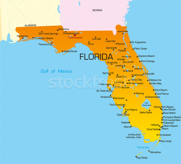 Florida vektor szín térkép út művészet Stock fotó © olira