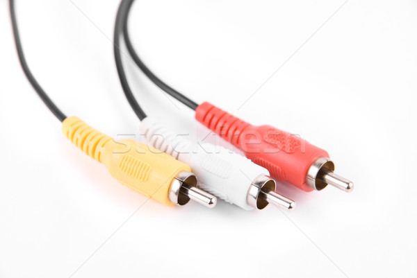 Audio câble couleur blanche texture technologie Photo stock © olira
