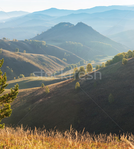 Stockfoto: Schoonheid · dawn · bergen · panoramisch · foto · hemel