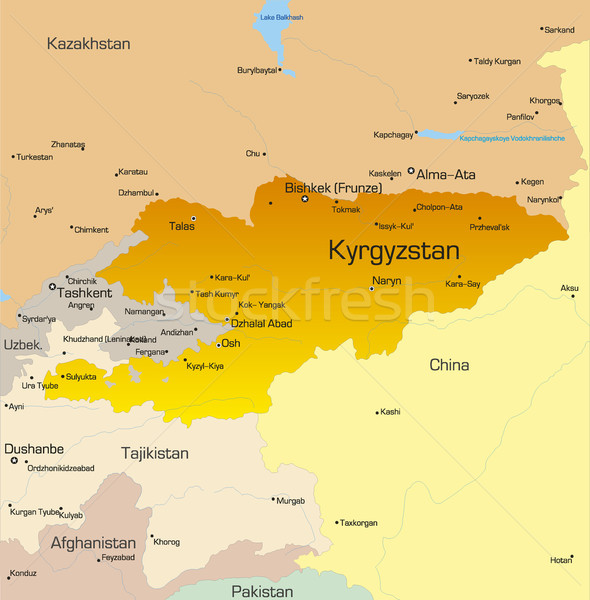 Quirguistão vetor cor mapa país projeto Foto stock © olira