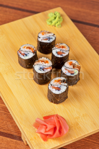 sushi rolls with tobico and pancake Stock photo © olira