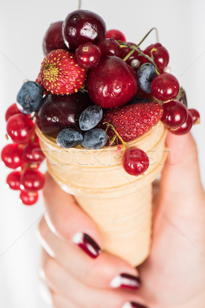 fresh berries in wafer Stock photo © olira
