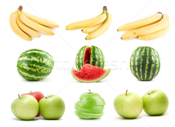 Set voll Obst isoliert weiß Essen Stock foto © olira