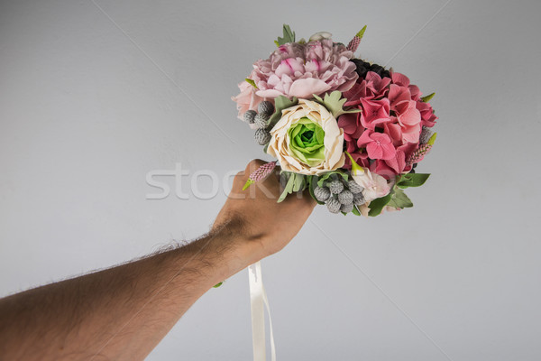 Masculina mano ramo de la boda hombre servicio regalo Foto stock © olira