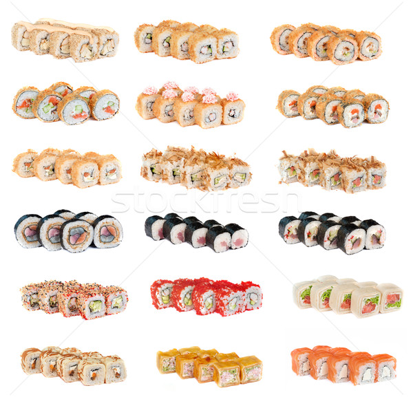 Ayarlamak sushi taze yalıtılmış gıda Stok fotoğraf © olira