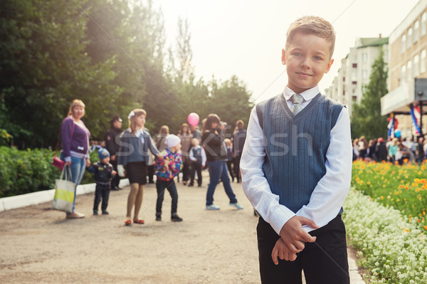 первый время первый класс счастливым школьник школы Сток-фото © olira