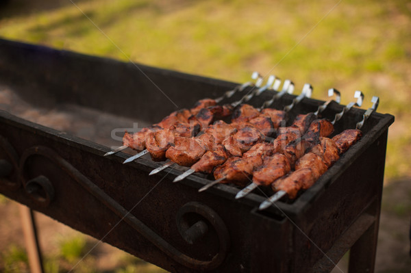 shashlik on a grill Stock photo © olira