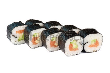 [[stock_photo]]: Sushis · fraîches · maki · isolé · blanche